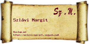 Szlávi Margit névjegykártya