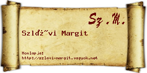 Szlávi Margit névjegykártya