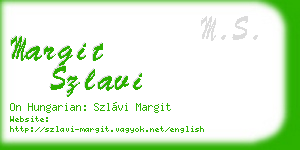 margit szlavi business card
